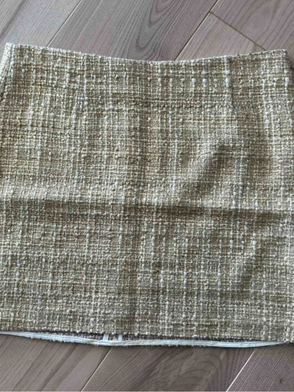 Alice + Olivia Beige Tweed Mini Skirt